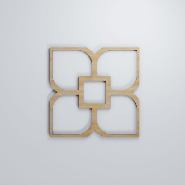Ekena Millwork Small Olivia Decorative Fretwork Wood Wall Panels, Hickory, 11 3/8"W x 11 3/8"H x 3/8"T - WALW12X12X0375OLVHI