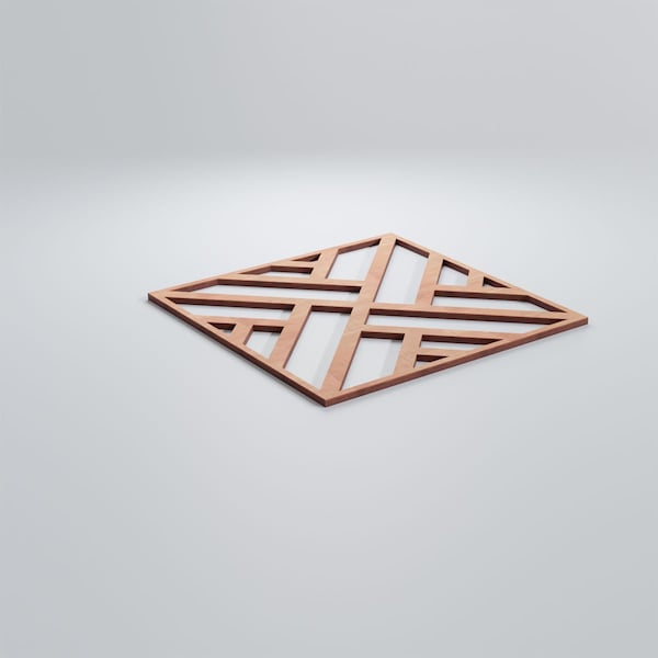 Ekena Millwork Medium Killeen Decorative Fretwork Wood Wall Panels, Cherry, 15 3/8"W x 15 3/8"H x 3/8"T - WALW16X16X0375KLNCH