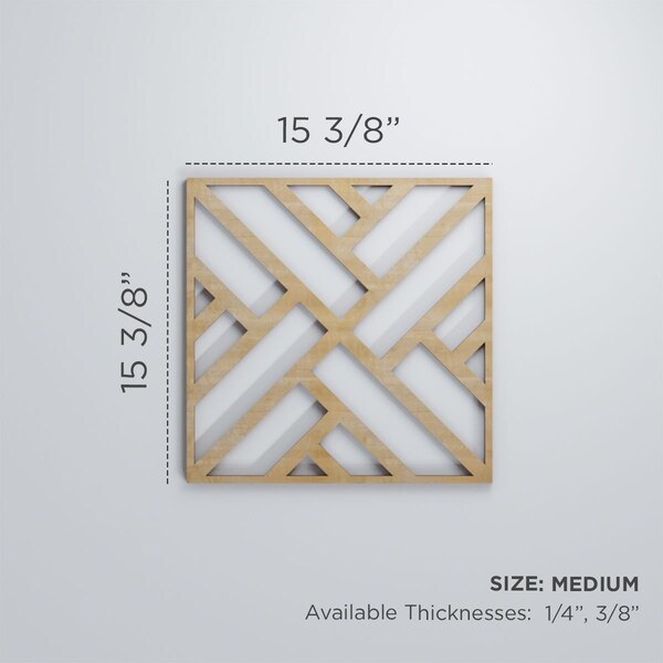 Ekena Millwork Medium Killeen Decorative Fretwork Wood Wall Panels, Cherry, 15 3/8"W x 15 3/8"H x 3/8"T - WALW16X16X0375KLNCH