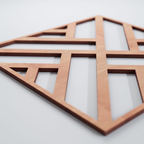 Ekena Millwork Medium Killeen Decorative Fretwork Wood Wall Panels, Cherry, 15 3/8"W x 15 3/8"H x 3/8"T - WALW16X16X0375KLNCH