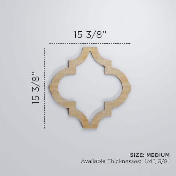 Ekena Millwork Medium Marrakesh Decorative Fretwork Wood Wall Panels, Birch, 15 3/8"W x 15 3/8"H x 3/8"T - WALW16X16X0375MRKBI