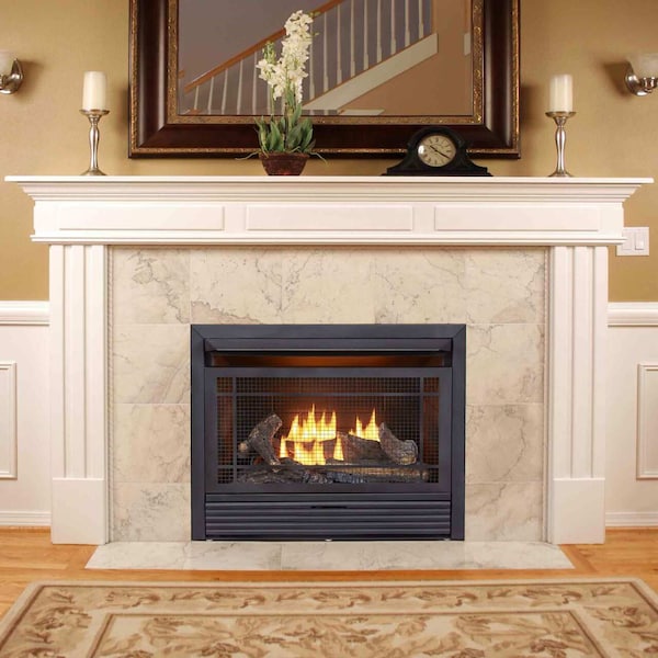 Duluth Forge Dual Fuel Ventless Gas Fireplace Insert - 26,000 Btu, T-Stat Control - FDF300T