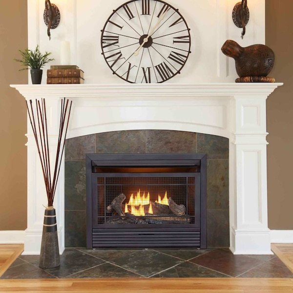 Duluth Forge Dual Fuel Ventless Gas Fireplace Insert - 26,000 Btu, T-Stat Control - FDF300T