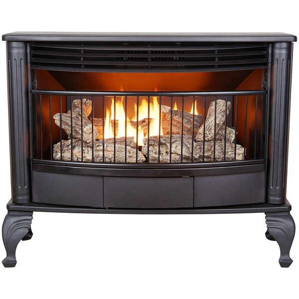 Procom Heating Procom Ventless Dual Fuel Gas Stove - 25,000 Btu, Remote Control Bl - QNSD250RT