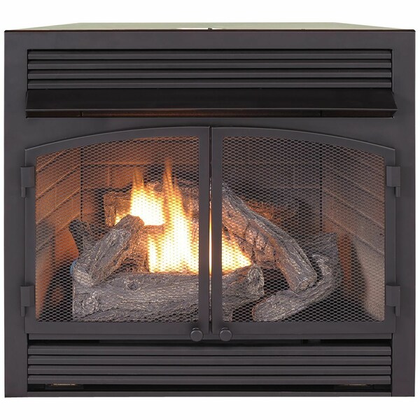 Duluth Forge Dual Fuel Ventless Gas Fireplace Insert - 32,000 Btu, T-Stat Cont - FDF400T-ZC