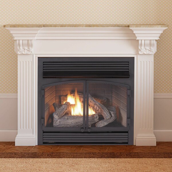 Duluth Forge Dual Fuel Ventless Gas Fireplace Insert - 32,000 Btu, T-Stat Cont - FDF400T-ZC