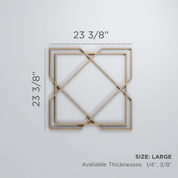 Ekena Millwork Large Kiowa Decorative Fretwork Wood Wall Panels, Red Oak, 23 3/8"W x 23 3/8"H x 3/8"T - WALW24X24X0375KWARO