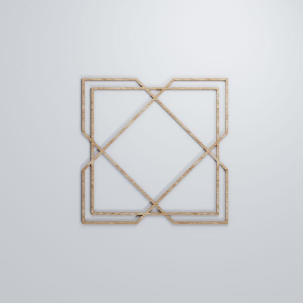 Ekena Millwork Large Kiowa Decorative Fretwork Wood Wall Panels, Red Oak, 23 3/8"W x 23 3/8"H x 3/8"T - WALW24X24X0375KWARO