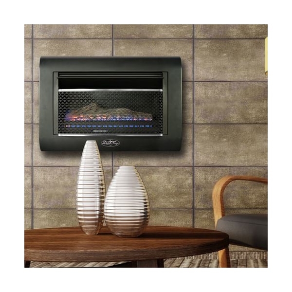 Duluth Forge Dual Fuel Ventless Linear Wall Gas Fireplace With Log - 26,000 B - DF300L