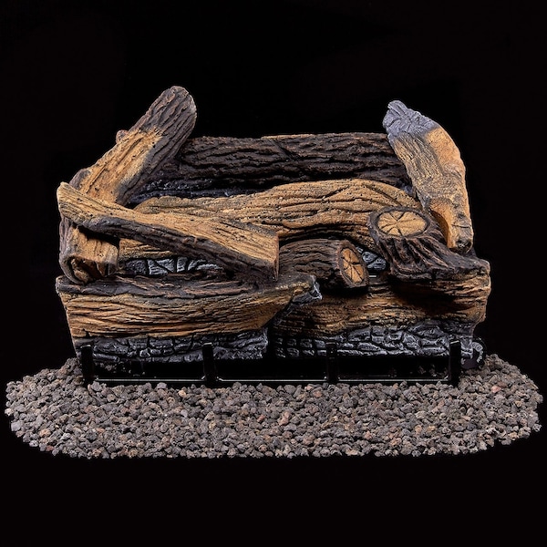 Duluth Forge Ventless Dual Fuel Gas Log Set - 18 In. Split Red Oak, 30,000 Btu,  - DLS-18R-1