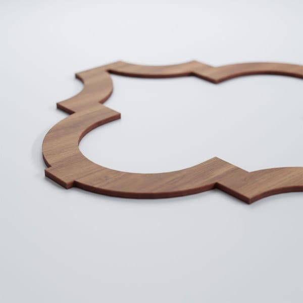 Ekena Millwork Large Marrakesh Decorative Fretwork Wood Wall Panels, Walnut, 23 3/8"W x 23 3/8"H x 3/8"T - WALW24X24X0375MRKWA