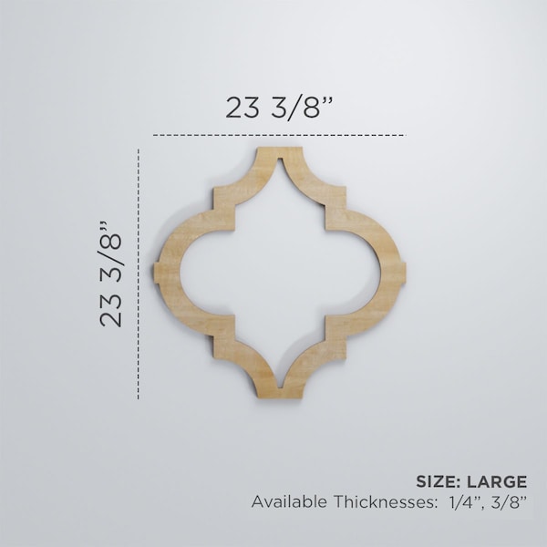 Ekena Millwork Large Marrakesh Decorative Fretwork Wood Wall Panels, Walnut, 23 3/8"W x 23 3/8"H x 3/8"T - WALW24X24X0375MRKWA