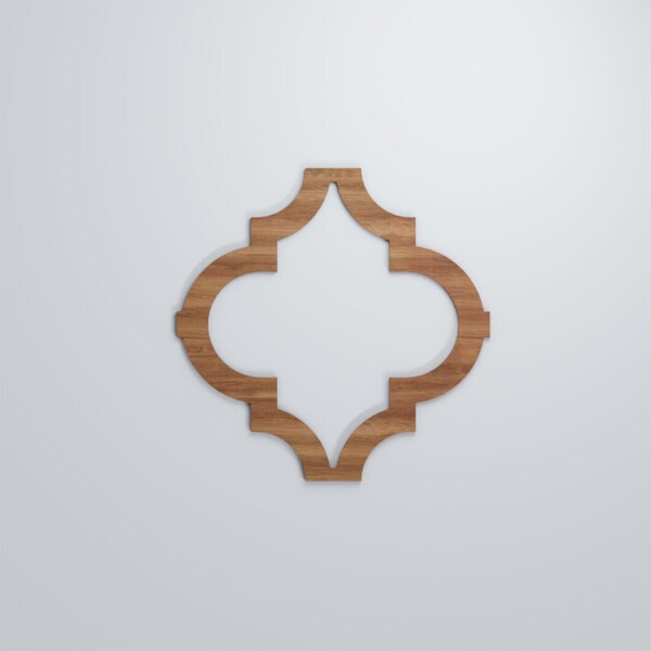 Ekena Millwork Large Marrakesh Decorative Fretwork Wood Wall Panels, Walnut, 23 3/8"W x 23 3/8"H x 3/8"T - WALW24X24X0375MRKWA