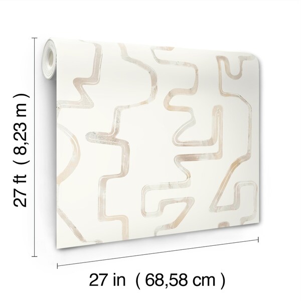 York Wallcoverings Abstract Aura Caramel and Cream Wallpaper - AG2052
