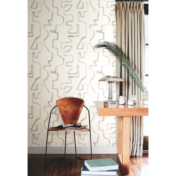 York Wallcoverings Abstract Aura Caramel and Cream Wallpaper - AG2052