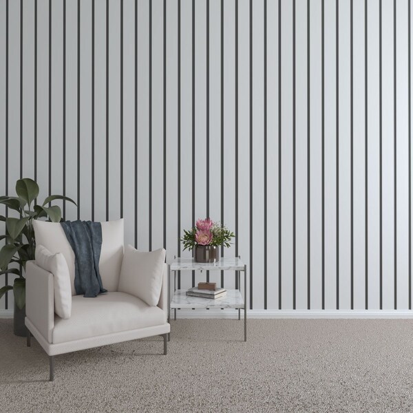 Ekena Millwork 94H x 3/8T Adjustable PVC Slat Wall Panel Kit w/ 4W Slats, Unfinished contains 11 Slats - SWP55X94X0375UN