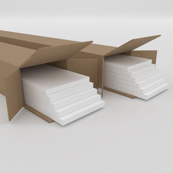 Ekena Millwork 94H x 3/8T Adjustable PVC Slat Wall Panel Kit w/ 4W Slats, Unfinished contains 11 Slats - SWP55X94X0375UN