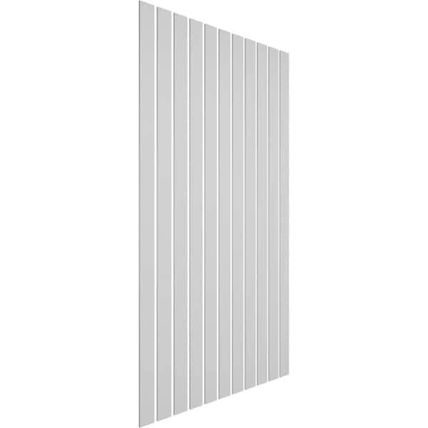 Ekena Millwork 94H x 3/8T Adjustable PVC Slat Wall Panel Kit w/ 4W Slats, Unfinished contains 11 Slats - SWP55X94X0375UN