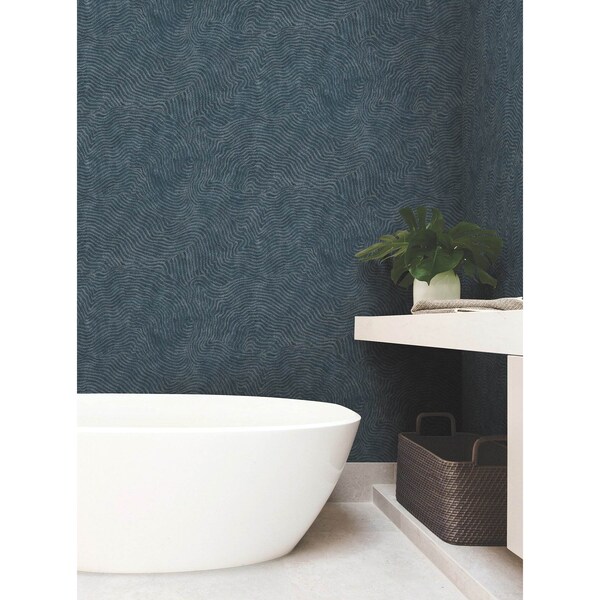 York Wallcoverings Modern Wood Indigo Wallpaper - OI0714