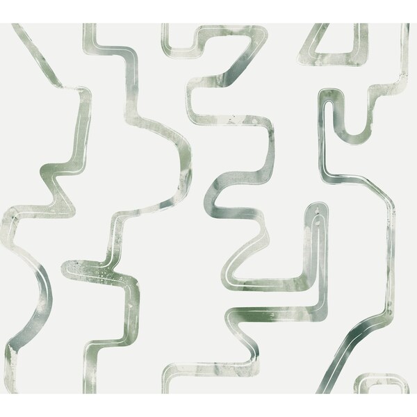 York Wallcoverings Abstract Aura Green and Grey Wallpaper - AG2051