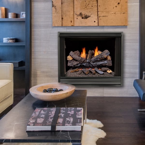 Duluth Forge Ventless Dual Fuel Gas Log Set - 30 In. Berkshire Stacked Oak, 33,000 - DLS-30R-2