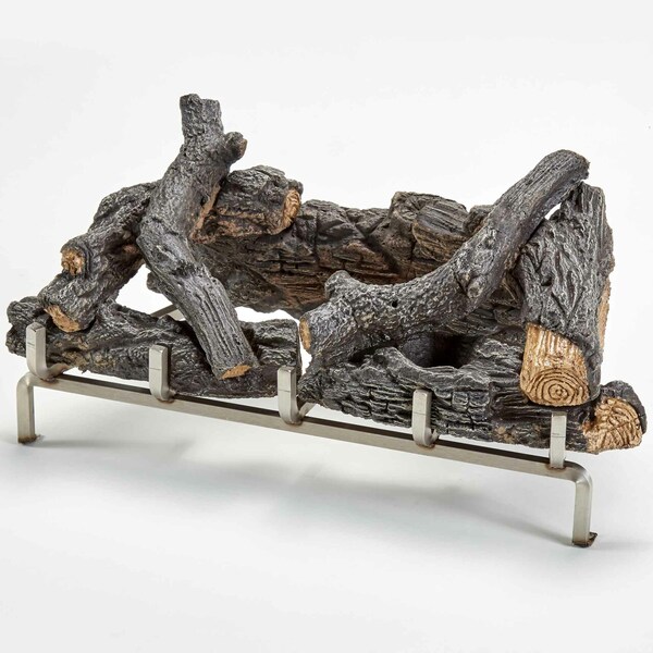 Generic Concrete Log Set With Stainless Fireplace Grate For 450 Series Fi - LS450SS-G