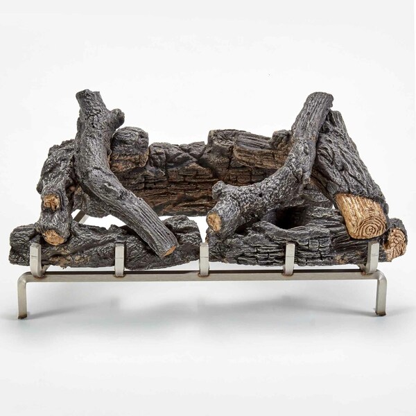 Generic Concrete Log Set With Stainless Fireplace Grate For 450 Series Fi - LS450SS-G