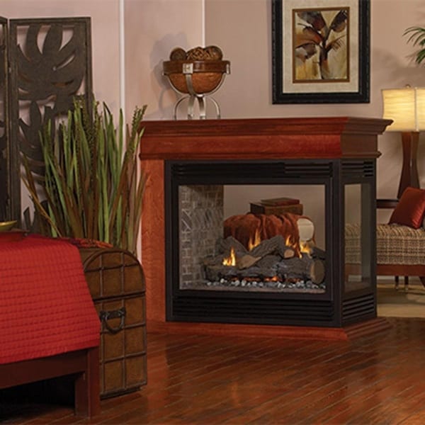 Empire 36 in. Propane See-Thru Millivolt Banded Brick Fireplace - DVP36SP32EP