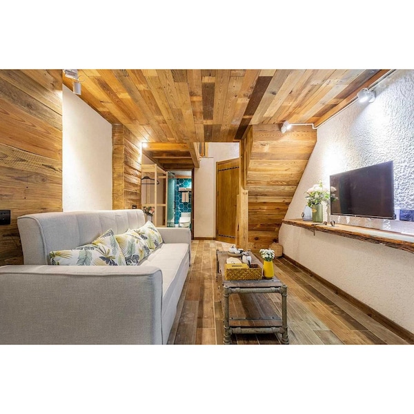 Ejoy Rustic Look Reclaimed Barn Wood Wall Panels, 71in x 4.8in, 5PK - RECLAIMWOOD_71X4.8X0.4_5PC