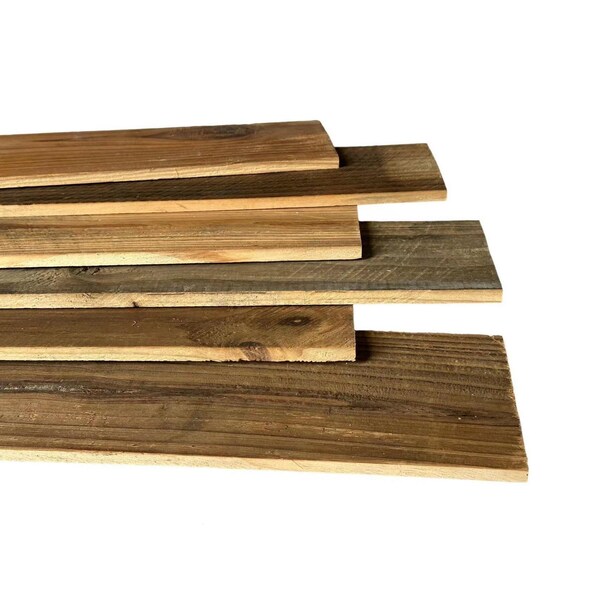 Ejoy Rustic Look Reclaimed Barn Wood Wall Panels, 71in x 4.8in, 5PK - RECLAIMWOOD_71X4.8X0.4_5PC
