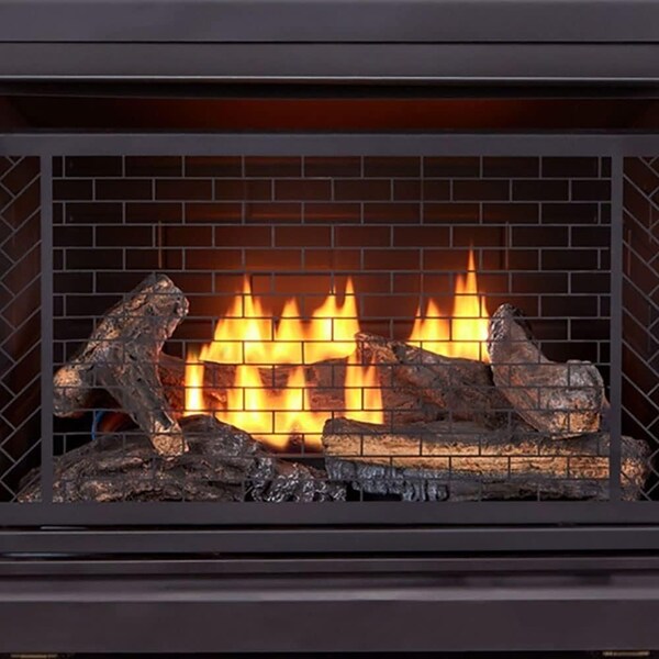 Bluegrass Living Vent Free Natural Gas Fireplace System, 26,000 BTU, Remote Control, Apple Spice Finish - B300RTN-4-AS