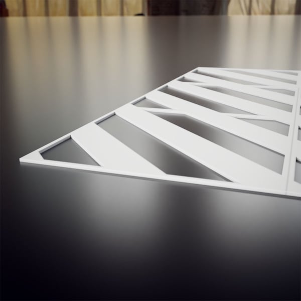Ekena Millwork Large Strymon Decorative Fretwork Wall Panels in Architectural Grde PVC, 23 3/8"W x 23 3/8"H x 3/8"T - WALP24X24STR