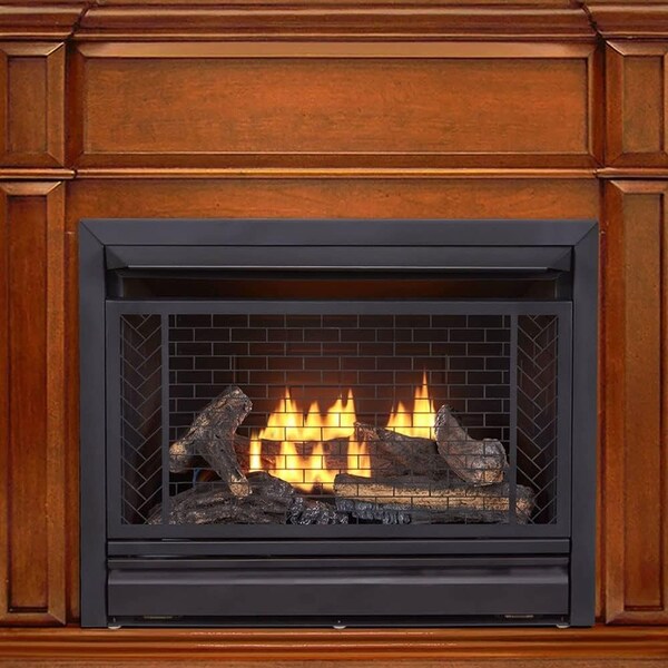 Bluegrass Living Vent Free Natural Gas Fireplace System, 26,000 BTU, Remote Control, Apple Spice Finish - B300RTN-3-AS