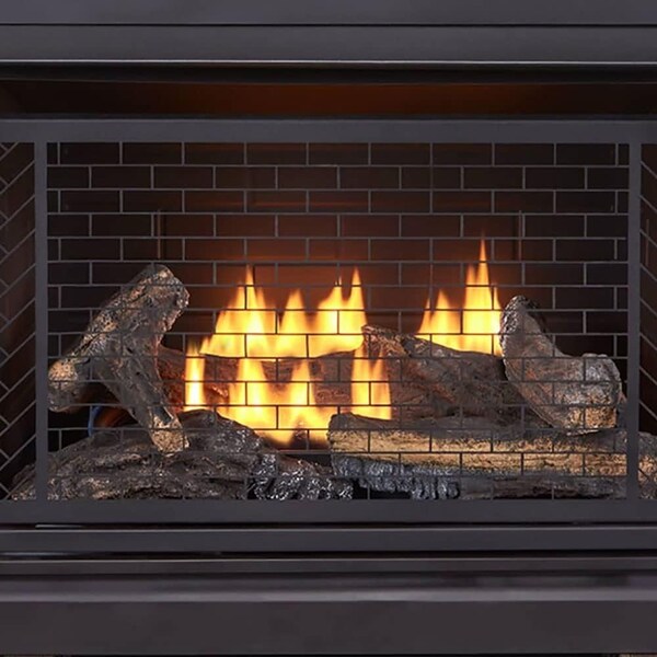 Bluegrass Living Vent Free Natural Gas Fireplace System, 26,000 BTU, Remote Control, Apple Spice Finish - B300RTN-3-AS