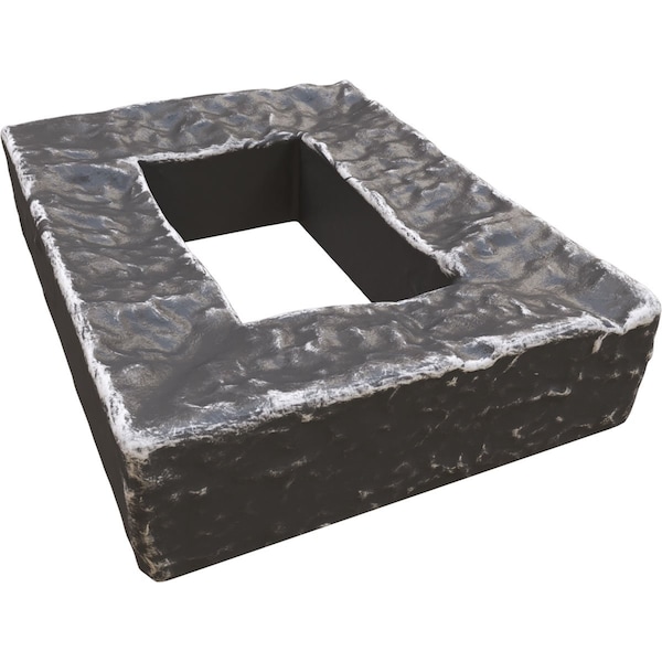 Ekena Millwork 4"W x 3"D x 7 7/8"H Universal Electrical Cover for StoneWall Faux Stone Siding Panels, Slate Gray - PNUEC04X08SG