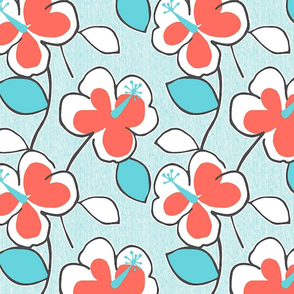 Manhattan Comfort Naperville, Vinyl Flower Power Wallpaper, 205 In X 33 Ft = 56 Sq Ft - NAPERVILLE