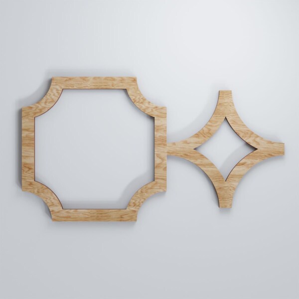 Ekena Millwork Extra Small Anderson Decorative Fretwork Wood Wall Panels, Red Oak, 13 3/8"W x 7 3/8"H x 3/8"T - WALW08X08X0375ANDRO