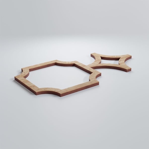 Ekena Millwork Extra Small Anderson Decorative Fretwork Wood Wall Panels, Red Oak, 13 3/8"W x 7 3/8"H x 3/8"T - WALW08X08X0375ANDRO