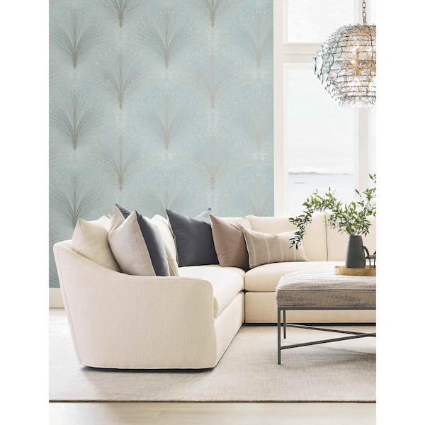 York Wallcoverings Papyrus Plume Sky Blue Wallpaper - OI0685