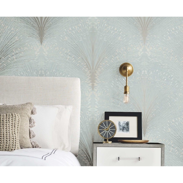 York Wallcoverings Papyrus Plume Sky Blue Wallpaper - OI0685