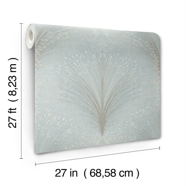 York Wallcoverings Papyrus Plume Sky Blue Wallpaper - OI0685
