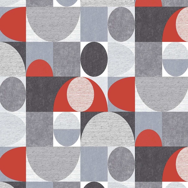 Manhattan Comfort Narbonne, Vinyl Geo Dome Wallpaper, 205 In X 33 Ft = 56 Sq Ft - NARBONNE