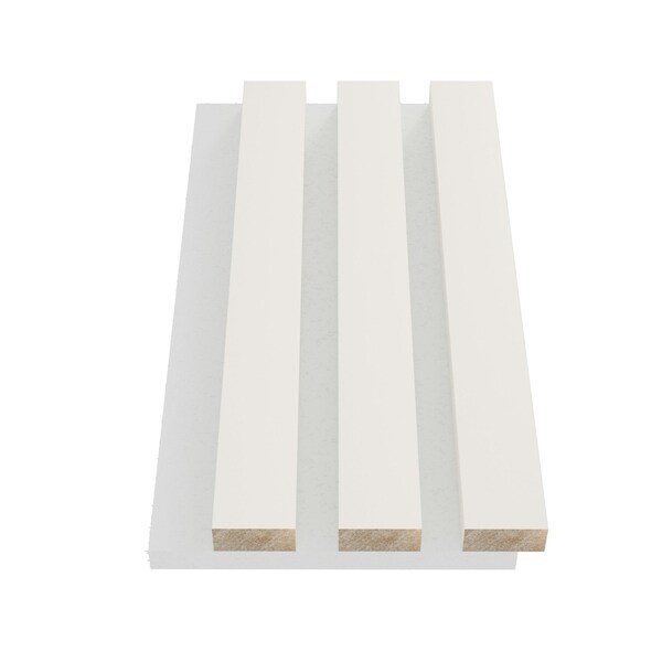Ejoy Acoustic Slat Wood Wall Panels, 94 in x 12.6 in x 0.8 inch, 2PK - ACPSCW10_DOUBLEWHITE