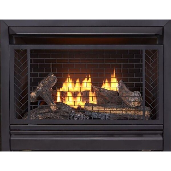 Bluegrass Living Vent Free Natural Gas Fireplace System, 26,000 BTU, Remote Control, Gingerbread Finish - B300RTN-3-G