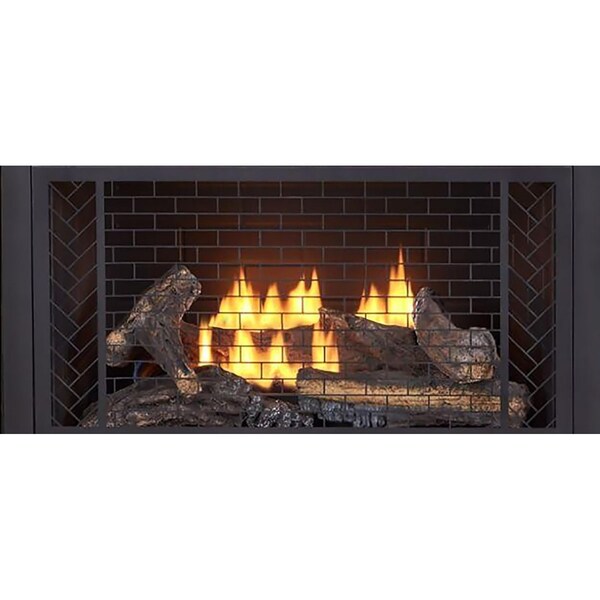 Bluegrass Living Vent Free Natural Gas Fireplace System, 26,000 BTU, Remote Control, Gingerbread Finish - B300RTN-3-G