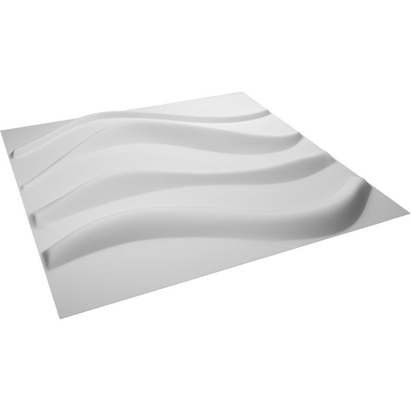 Ekena Millwork Wave EnduraWall Decorative 3D Wall Panel, White, 19 5/8"W x 19 5/8"H - WP20X20WVWH