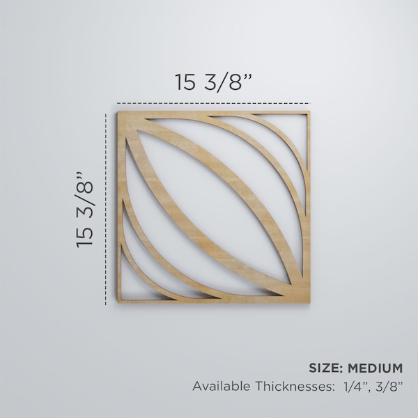 Ekena Millwork Medium Otis Decorative Fretwork Wood Wall Panels, Alder, 15 3/8"W x 15 3/8"H x 3/8"T - WALW16X16X0375OTSAL
