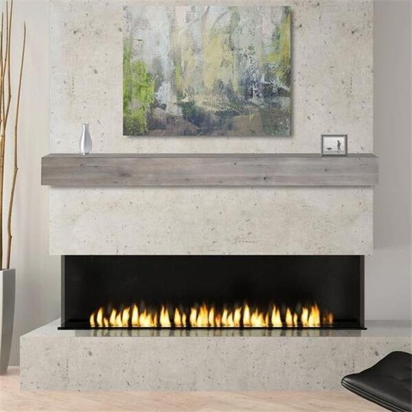 Pearl Mantels Pearl Mantels 492-72-WEATHER 72 in. Acacia Shelf or Mantel Shelf with Weathered Gray & Natural Distressing - 492-72-WEATHER