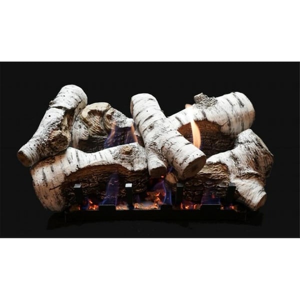 Empire 30 in. Birch Burncrete Vent Free Gas Log Set - 6 Piece - LS30CB