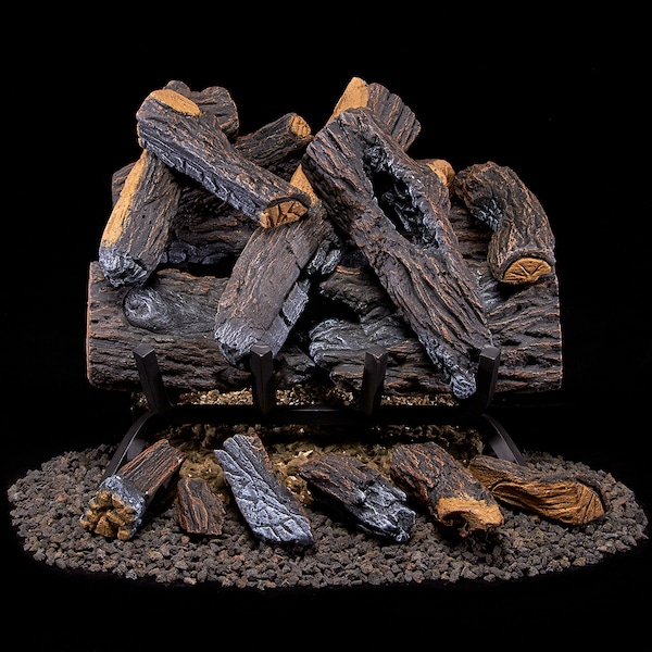 Duluth Forge Vented Natural Gas Fireplace Log Set - 18 In., 45,000 Btu, Match - FNVL18-1